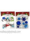Gel Charms Christmas Window Clings Snowman and Snowflakes