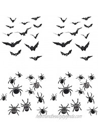Halloween 3D Bats Spiders Decorations for Home Wall Window Decor Stickers Decals for Halloween Party Room Black Spider Bat Decoration Sticker 48 Piece