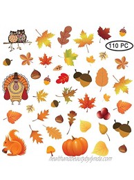 Thanksgiving Fall Autumn Leaves Acorns Window Sticker Thanksgiving Decorations110 Pcs