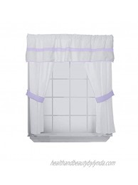 Baby Doll Bedding Modern Hotel Style 5 Piece Window Valance and Curtain Set Lavender