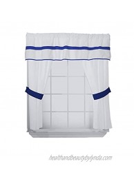 Baby Doll Bedding Modern Hotel Style 5 Piece Window Valance and Curtain Set Royal Blue