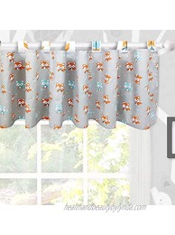 Brandream Window Valance Cotton Curtain for Baby Toddler Kid Bedroom Bath Laundry Living Room Decor Woodland Fox Arrow Pattern