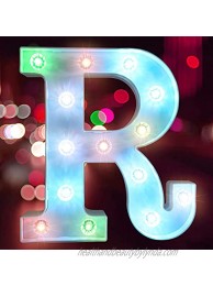 Colorful LED Marquee Letter Lights – Light Up Marquee Signs – Party Bar Letters with Lights Decorations for The Home Multicolor Letter R