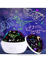 Dinosaur Toys Night Light Projector for Kids 3-5 Year Old Star Projector 360° Rotation with 9 Colors Mode Perfect Dinosaur Room Decor Birthday Gifts for 2-10 Year Old Boys and Girls