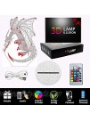 Dragon 3D Night Light for Kids Bedroom,16 Colors Dragon 3D Illusion Night Light lamp with Remote Dragon Toys Light as Birthday Gifts for 1 2 3 4 5 6 7 8 Year Old Boy or Girl