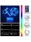 easuntec Soccer Gifts Soccer Lamp with Remote & Touch 7 Colors+16 Colors Dimmable Soccer Toys for Boys 6 7 8 9 12 Year Old Boys Gifts Soccer 16WT