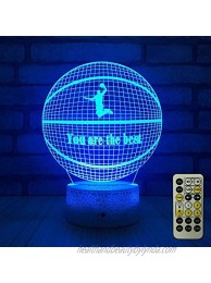 FlyonSea Basketball Beside 7 Colors Change + Remote Control with Timer Night Light Optical Illusion Lamp As a Gift Ideas for Boys or Kids