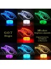 HYODREAM Dragon Lamp Dragon Night Light Kids Night Light,16 Colors with Remote 3D Optical Illusion Kids Lamp as a Pefect Gifts for Boys and Girls GOT on Birthday or Holiday Drogon