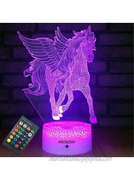 INSONJOHY Unicorn Gifts Night Light for Kids with Remote & Smart Touch 7 Colors + 16 Colors Changing Dimmable Unicorn Toys 6 8 3 6 5 9 4 10 Year Old Girl Boy Gifts Unicorn