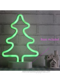 LED Neon Light Christmas Tree Home Decoration for Xmas USB and Battery Powered Green Neon Signs Girls Room Wedding Birthday Party with Table StandNECMT