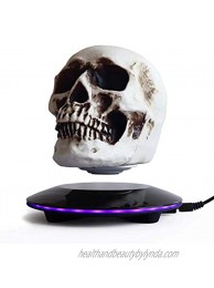 Magnetic Levitating Levitate 3D Skull LED Night Light with Touch Button Base,Floating and Rotating Globe Decoration Creative Crafts Statues for Home Office Festival Halloween