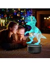 Night Light 3D Dinosaur 3D Lamp Optical Illusion Kids Night Light Animals 7 Colors Change LED Touch Table Desk Lamps with Remote for Boys Girls Bedroom Birthday Gifts Dinosaur