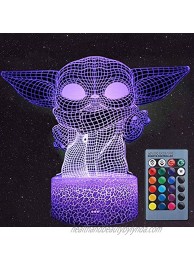 Paopi 3D Illusion Star Wars Night Light for Kids Adults,3 Patterns: Baby Yoda Darth Vader Stormtrooper,16 Colors Available,Decoration Night Lamp,Star Wars Toys and Gifts,Toys Red
