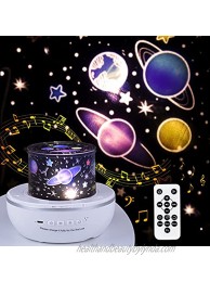 Rotatable Starry Projector Night Lights for Kids Room.Bluetooth Music lamp for Baby Bedroom.Birthday Gift for Girls and Boys.Stars Moon and Galaxy can Help Children Sleep Better.