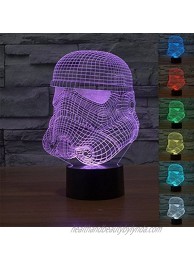 Stormtrooper 3D Illusion LED Night Lighting Lamp,Touch Botton 7 Color Changing Table Desk Lamp Room Decor Light