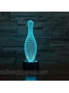 SUPERNIUDB 3D Bowling Shape Night Light 7 Color Change LED Table Lamp Xmas Toy Gift