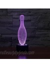 SUPERNIUDB 3D Bowling Shape Night Light 7 Color Change LED Table Lamp Xmas Toy Gift
