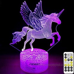 Unicorn Night Light for Kids,Dimmable LED Nightlight Bedside Lamp,Timer,7 Colors Changing,Touch&Remote Control,Best Unicorn Toys Birthday Christmas Gifts for Girls Boys Unicorn Unicorn