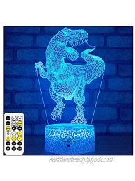 YeeSeeJee Dinosaur Toys for Kids 3-5 Trex Night Light 7 Colors Timer Remote,Dinosaur Gifts for Kids Boys Girls,Christmas Birthday Gifts for Kids Age 3 4 5 6 7 8 Year Old Boys GiftsTrex 7CW