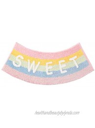 Cute Soft Small Rainbow Shaped Arc Mat for Bathroom,Showroom Bathmat,Non-Slip Bath Rugs,Play Carpet Area Rug for Kids,Photography Props