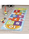 Hopscotch Rug for Kids Sturdy Woven Floor Rug Skid-Proof Backing Kids Rug for Daycare Preschool Playroom 26" x 55"