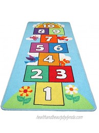 Hopscotch Rug for Kids Sturdy Woven Floor Rug Skid-Proof Backing Kids Rug for Daycare Preschool Playroom 26" x 55"