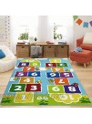 Hopscotch Rug Kids Play Space & Playroom Decor Sturdy Woven Floor Rug Non Slip Children's Classroom Activity Rug for Boys & Girls Best Shower Gift 70.8 x 47 inch