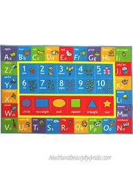 Kev & Cooper Playtime Collection ABC Numbers and Shapes Educational Area Rug 3'3" x 4'7"