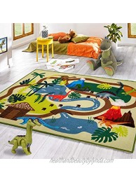 Kid Rugs Dinosaur Activity Area Rug,39"X59"Educational Learning Carpet for Boys and Girls,Fun Rug playmat for Bedroom,Living Room and Gameroom,Fun Play Rug for Boys and Girls