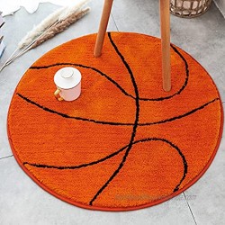 Kids Rug Basketball Round Rug Carpet Floor Chair Mat for Kids Rooms Children's Bedroom Basketball 2.6 ft