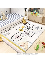 Kids Rug Hopscotch Play Mat 2'x5' Fun and Educational Area Rug,Soft Anti Slip Backing Chidren Game Rugs for Nursery Bedroom Play Room Best Shower Gift