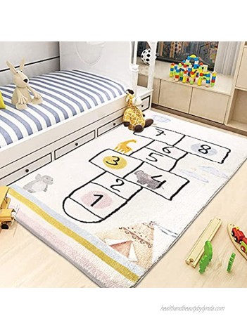 Kids Rug Hopscotch Play Mat 2'x5' Fun and Educational Area Rug,Soft Anti Slip Backing Chidren Game Rugs for Nursery Bedroom Play Room Best Shower Gift