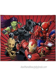 Marvel Avengers Full Assault Kids Room Rug Large Area Rug Measures 4 x 5 Feet Featuring Spiderman Iron Man Black Panther Gamora & Groot Offical Marvel Product