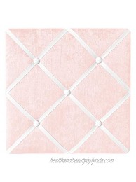 Sweet Jojo Designs Pink Fabric Memory Memo Photo Bulletin Board Solid Light Blush Crinkle Crushed Velvet Luxurious Elegant Princess Boho Shabby Chic Luxury Glam High End Boutique for Lace Collection