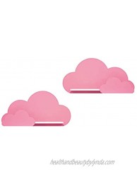 BugyBagy Trend Lab Cloud Wall Shelf Set of 2 Baby Pink Cloud Shelf