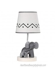 Lambs & Ivy Me & Mama White Gray Elephant Nursery Lamp with Shade & Bulb