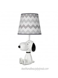 Lambs & Ivy Snoopy Lamp with Shade & Bulb White Black Gray