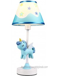 Table Lamp Kid LED Light ExtraCozy Pegasus Style Kid's Bedroom Night Light with LED Lamp Handmade with Poly Resin Nightstand Lamp Perfect for Child's Room Decor Blue