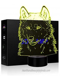 YILIUBA Wolves Christmas 3D Lamp Gifts for Kids Night Lights for Kids Wolf Themed Bedroom Decorations for Childre Cool Ideas Birthday Xmas Gift