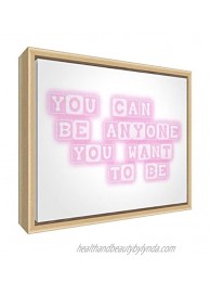 Feel Good Art Eco-Printed and Framed Nursery Canvas with solid Natural Wooden Frame 64 x 44 x 3 cm Large Soft Pink You Can Be Anyone You Want to Be