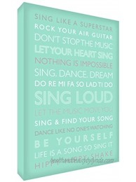 Feel Good Art Gallery Wrapped Box Canvas with Solid Front Panel 60 x 40 x 4 cm Large Mint Green Sing Loud