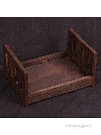 Hongwen Wood Bed for Baby Wood Bed Props Mini Baby Bed Photography Photo Props Newborn Baby Mini Wood Bed Newborns Baby Props Background Accessories