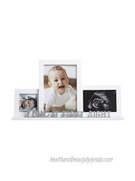 Kate & Milo Love at First Sight Baby Photo and Ultrasound Photo Frame Baby Sonogram Photo Frame Triple Picture Collage Frame White