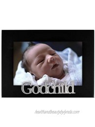 Malden International Designs 4391-46 Baby Memories Godchild Black Wood Picture Frame 4x6 Black