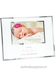 Pavilion Gift Company 61162 Love Girl to The Moon and Back 4x6 Newborn Baby Picture Frame Pink