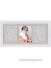 Photo Frame,Baby Picture Frames.Footprint Photo Frame Kits.Handprint Ornament Kit.Birthday Gifts for Mom.Photo and White Mud Inside frame,White.