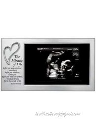 SONOGRAM PHOTO FRAME Miracle of Life 4"x8" Satin Silver Steel New Baby Baby Shower