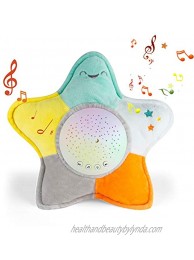 Sleep Soothers for Sleeping Baby Portable White Noise Sound Machine & Night Light Projector Baby Lullaby Stuffed Animal Toy Sleep Aid for Newborns and Up Starfish