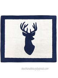 Boys Accent Floor Rug Bedroom Décor for Navy and White Woodland Deer Kids Bedding Collection