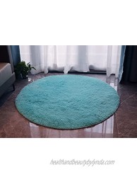 CITIKNIZE Blue Area Rug,Round Rugs 5x5ft for Bedroom Living Room Circle Pad for Nursery Room Fluffy Carpet for Kids Girls,Shaggy Floor Mat for Living Room Furry Area Rug for Baby